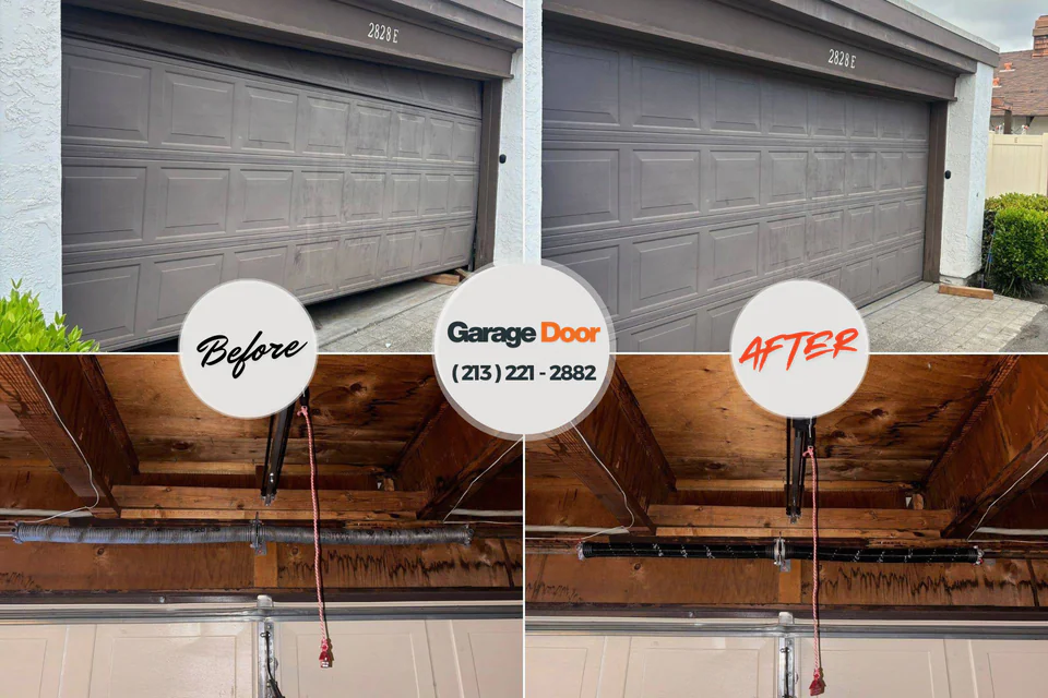 Before and after: garage door repair Port Angeles, WA